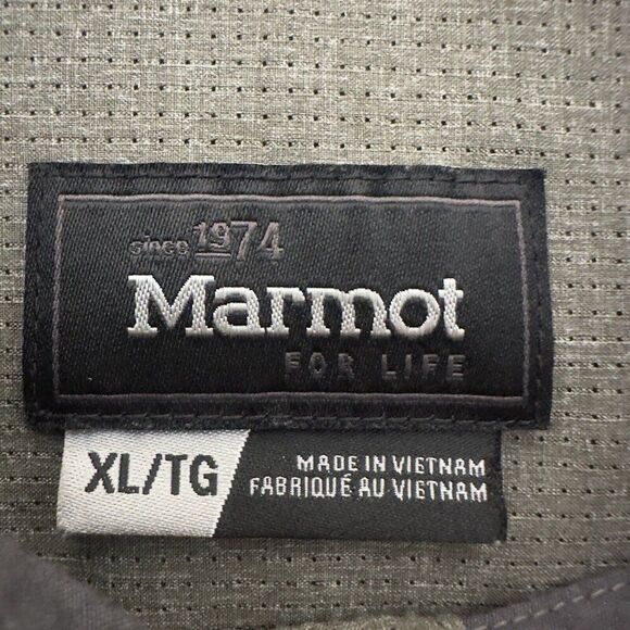 Marmot Shirt Mens XL Gray Button Up Lightweight Long Sleeve Outdoor Hiking Adult - Picture 2 of 7